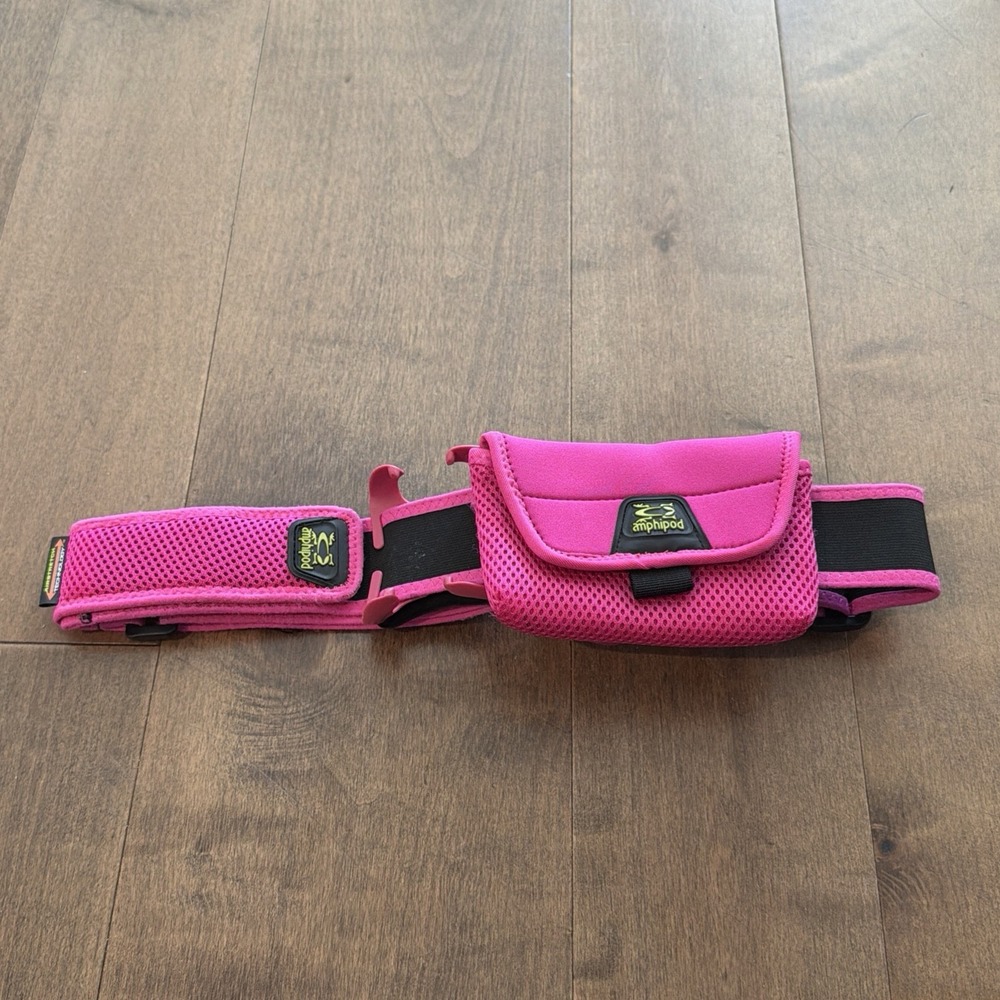 Amphipod Hydration Belt with Clips Pouch Hot Pink Running Waist Pack